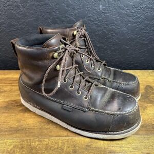 Irish Setter Work Boots Mens Size 11 Brown Leather Moc‎ Toe Wedge Sole EH 83630